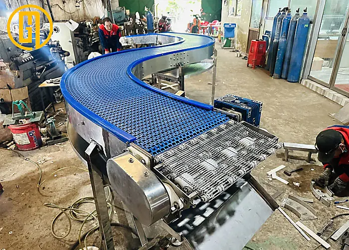 Băng tải xích nhựa Modular thực phẩm